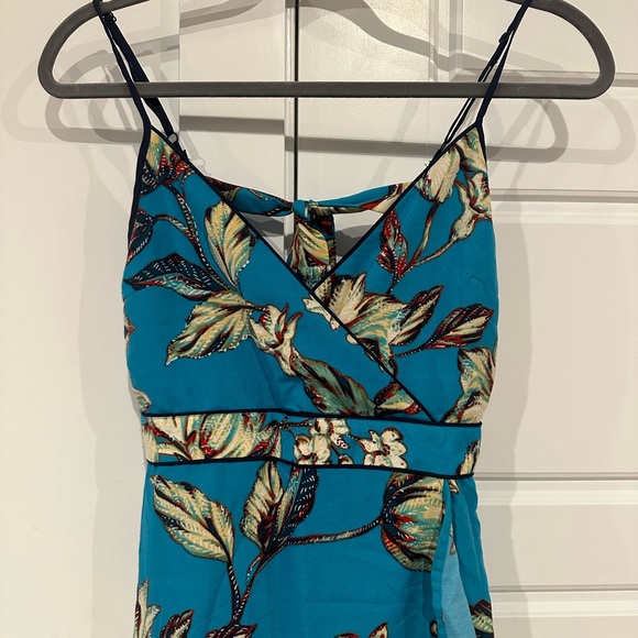 Blue Floral Midi Dress - Picture 2 of 6